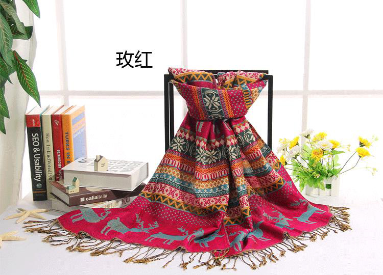 Womens jacquard knit scarf wholesale