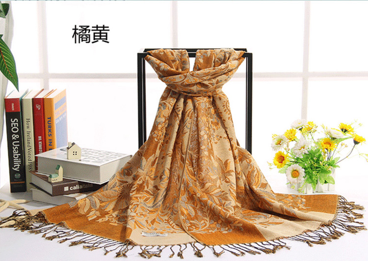 Wholesale jacquard warm long scarf