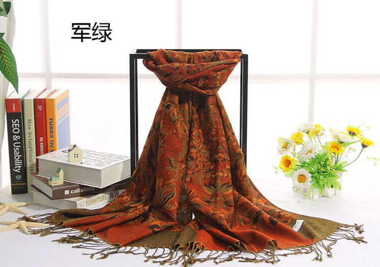 Wholesale jacquard warm long scarf