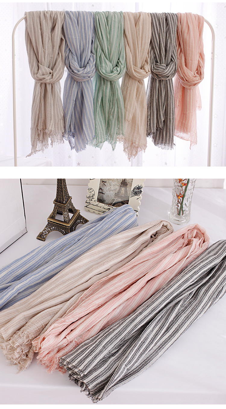 Wholesale striped cotton scarf