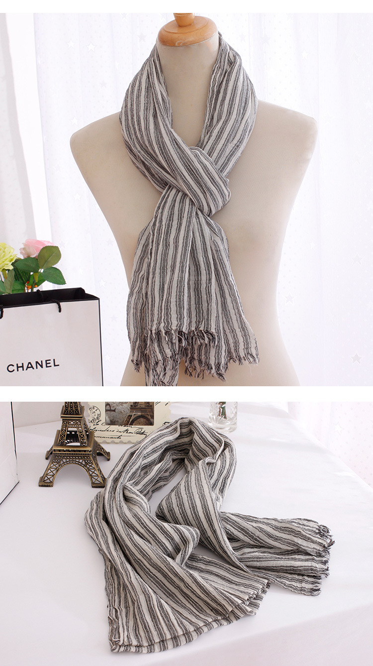 Wholesale striped cotton scarf