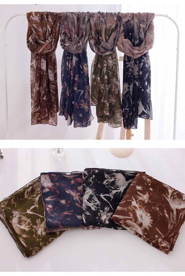Wholesale graffiti cotton silk scarf