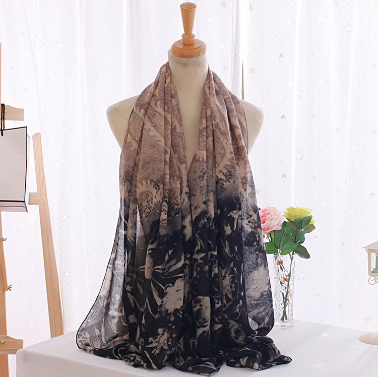Wholesale graffiti cotton silk scarf