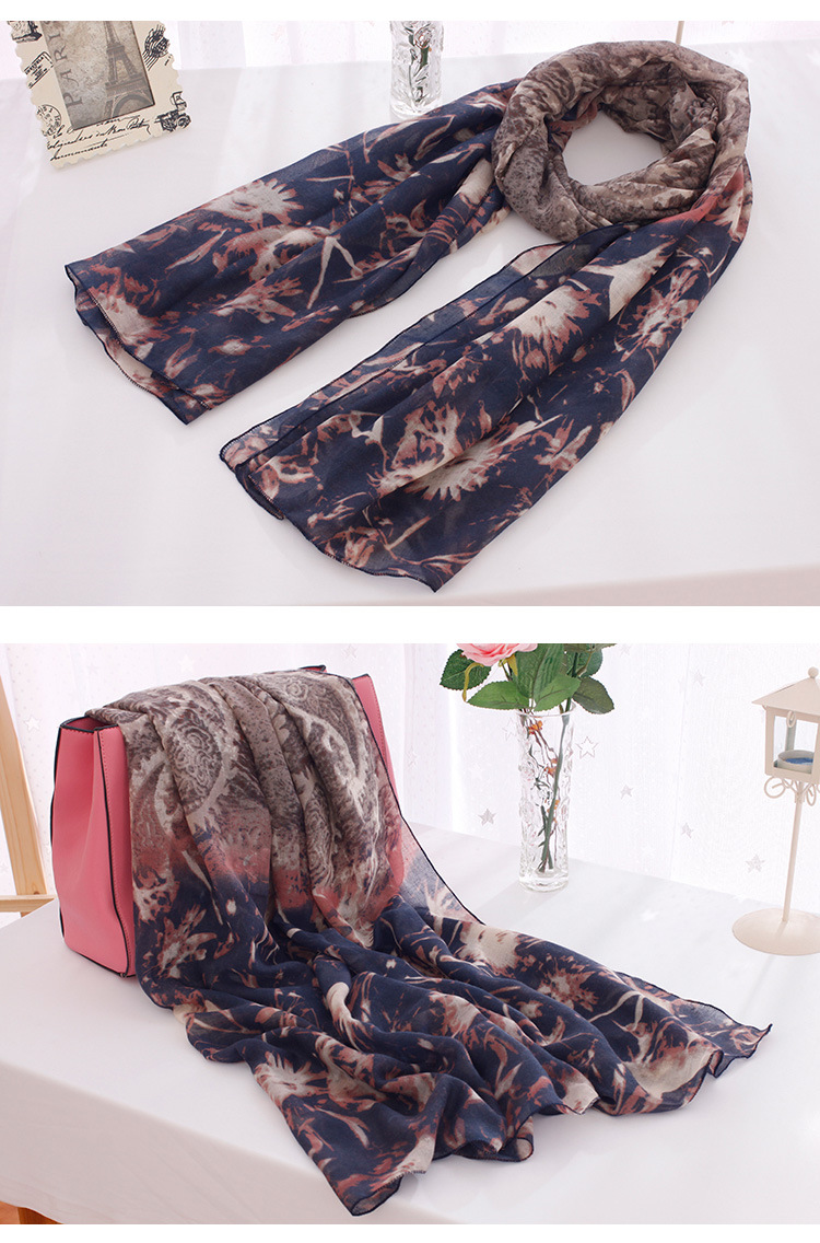 Wholesale graffiti cotton silk scarf