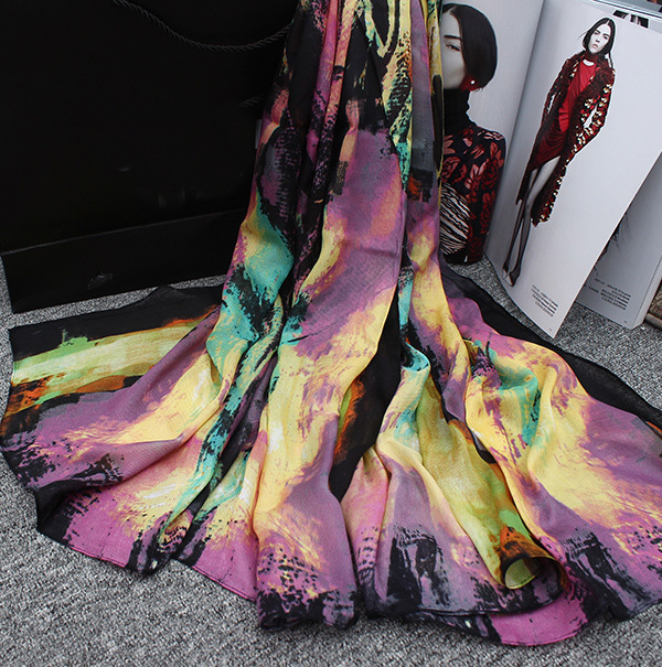 Wholesale silk polyester twill scarf