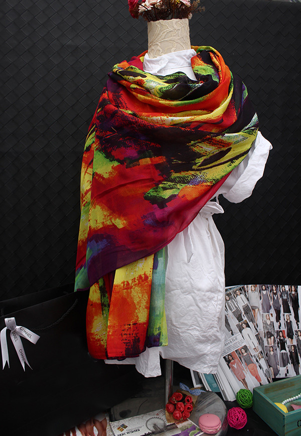 Wholesale silk polyester twill scarf