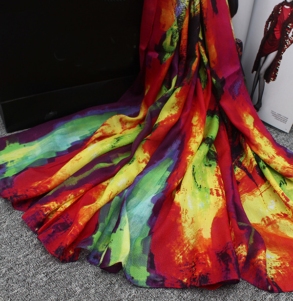 Wholesale silk polyester twill scarf