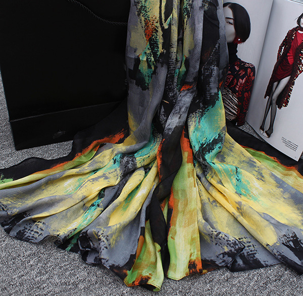 Wholesale silk polyester twill scarf