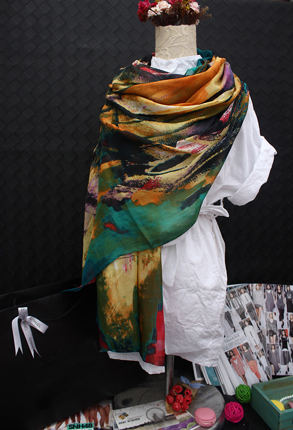 Wholesale silk polyester twill scarf