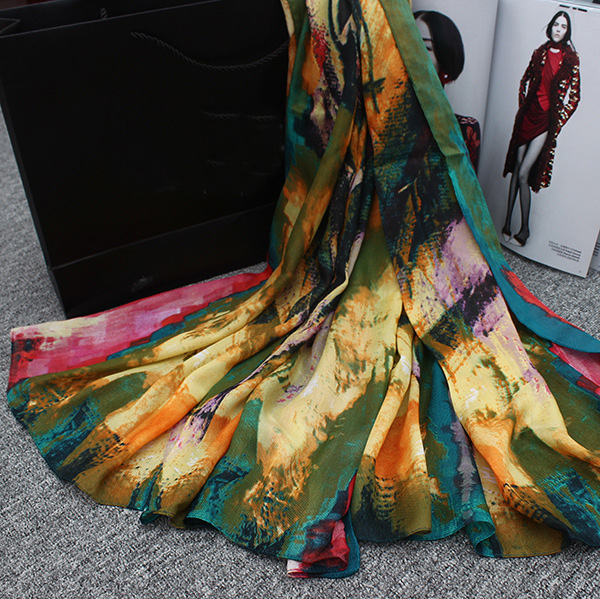 Wholesale silk polyester twill scarf