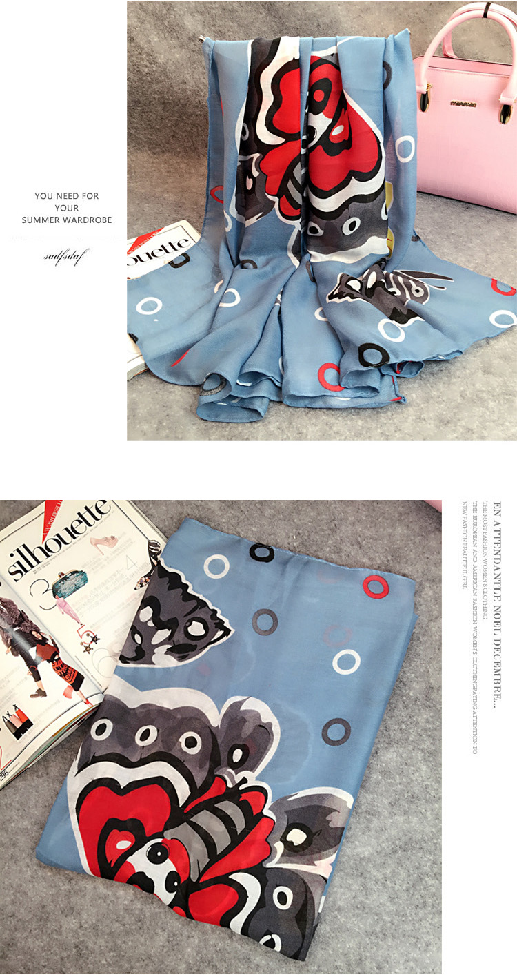 Wholesale butterfly viscose scarf