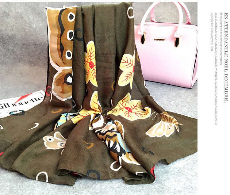 Wholesale butterfly viscose scarf