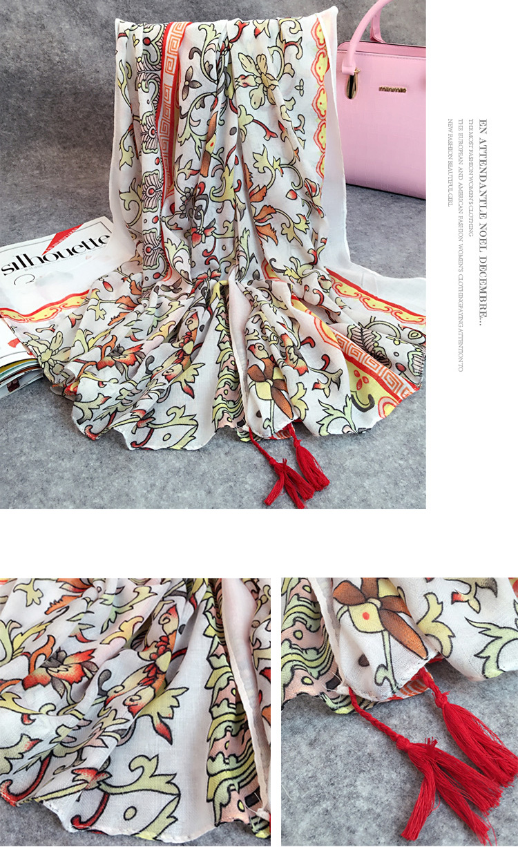 Long viscose scarf for women