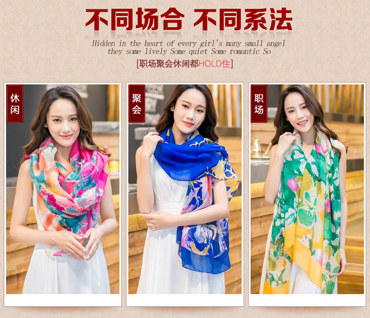 Wholesale silk polyester scarf