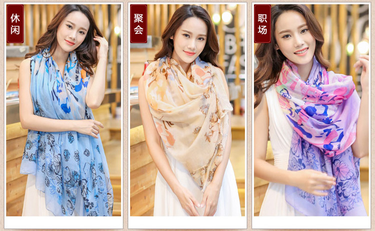 Wholesale floral polyester scarf