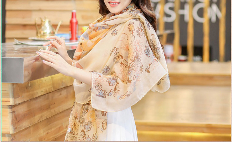 Wholesale floral polyester scarf