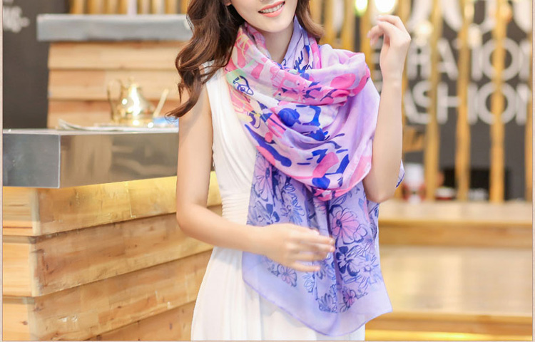 Wholesale floral polyester scarf