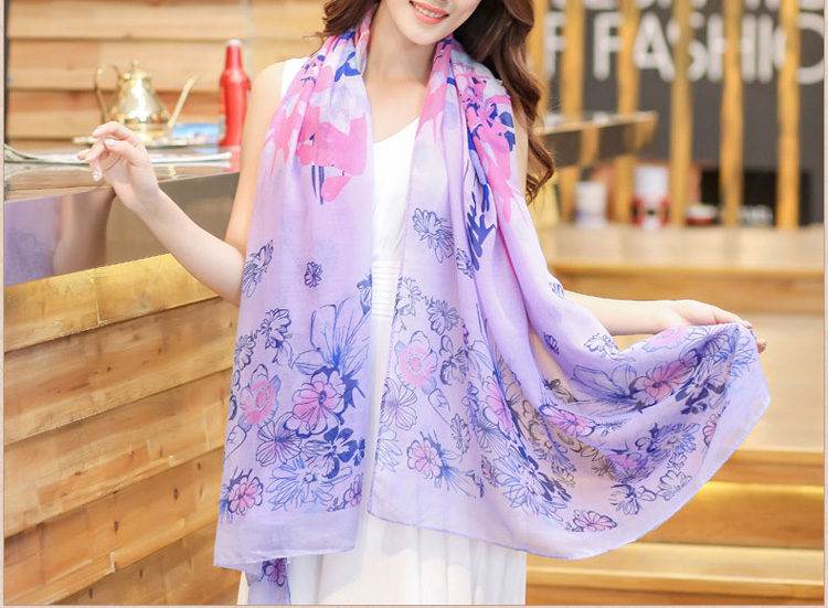 Wholesale floral polyester scarf