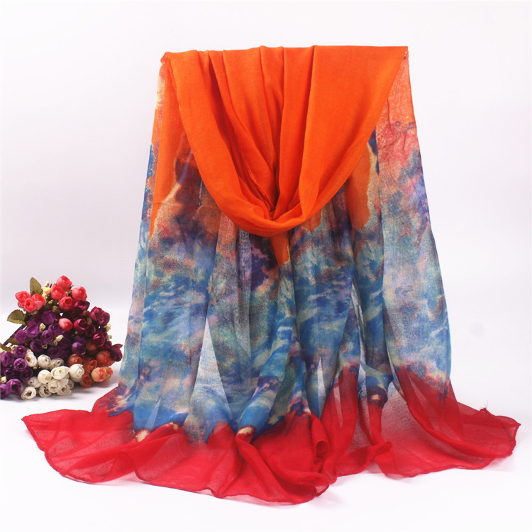 Painting designs viscose scarf