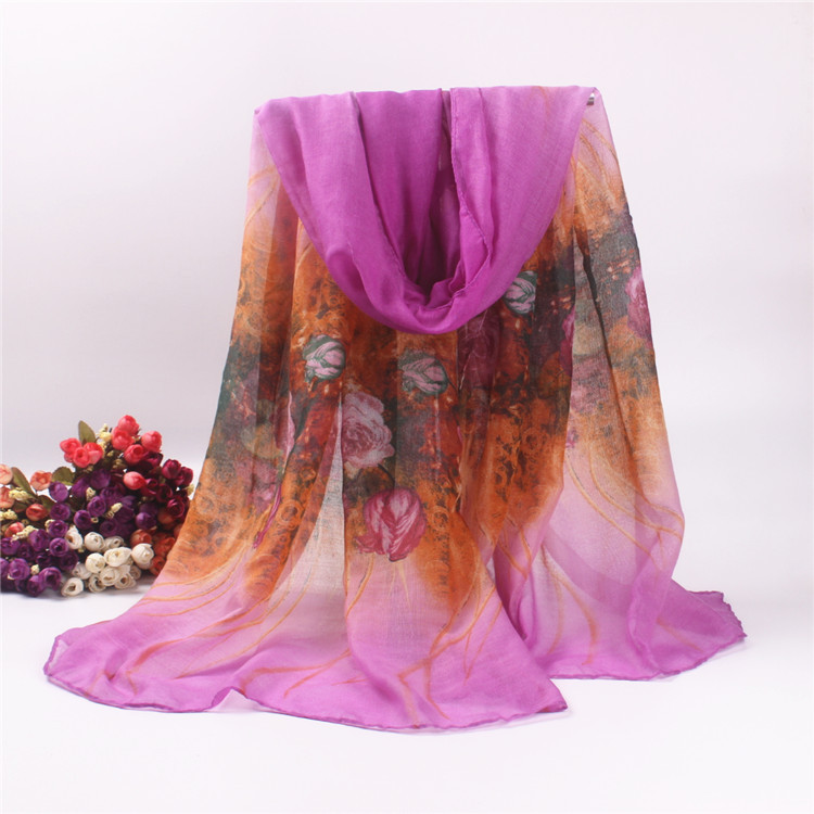 Wholesale viscose flower scarf