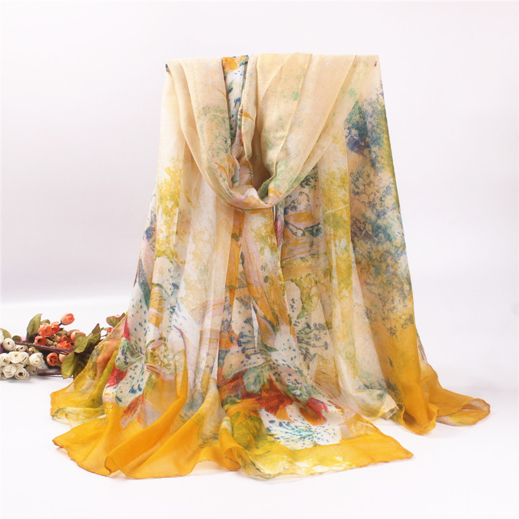 Viscose flower print scarf wholesale