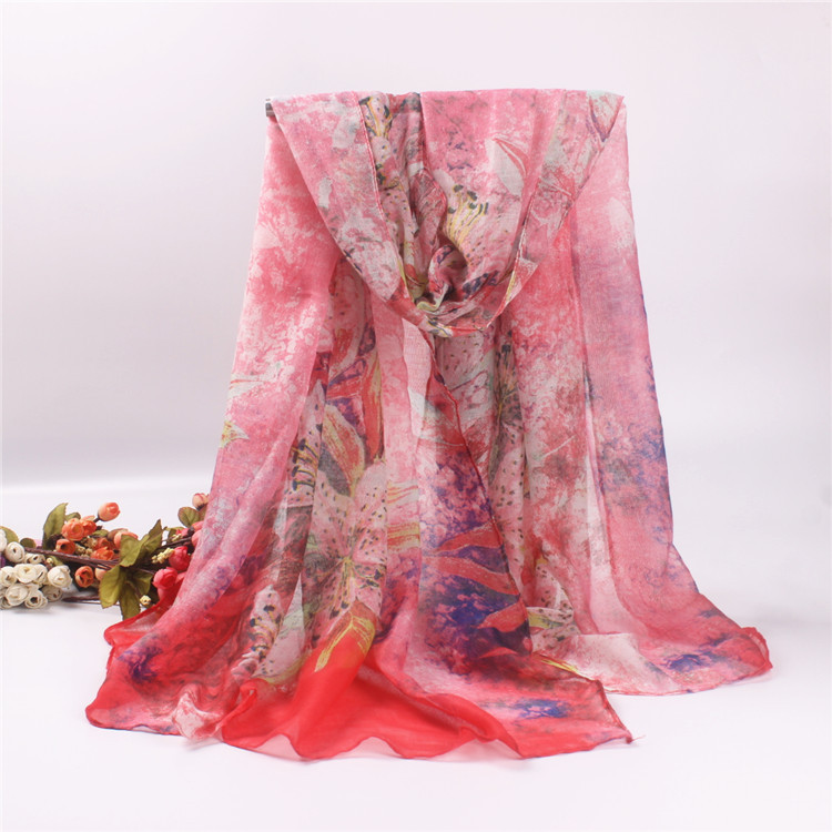 Viscose flower print scarf wholesale