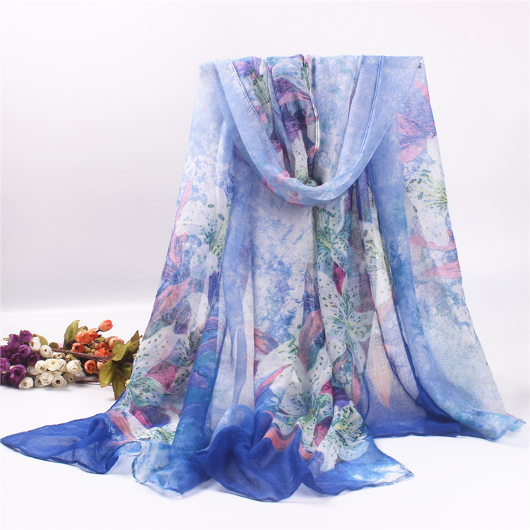 Viscose flower print scarf wholesale