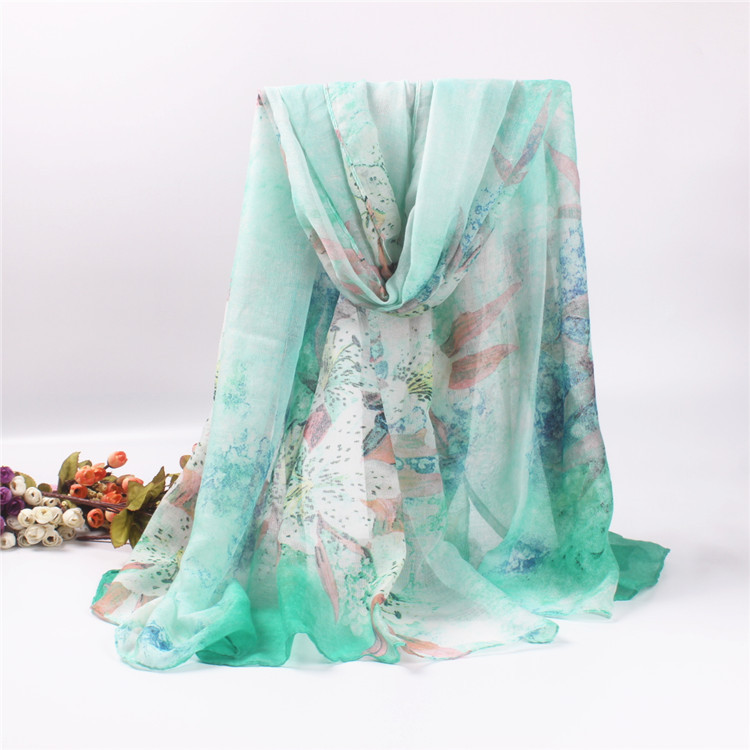 Viscose flower print scarf wholesale