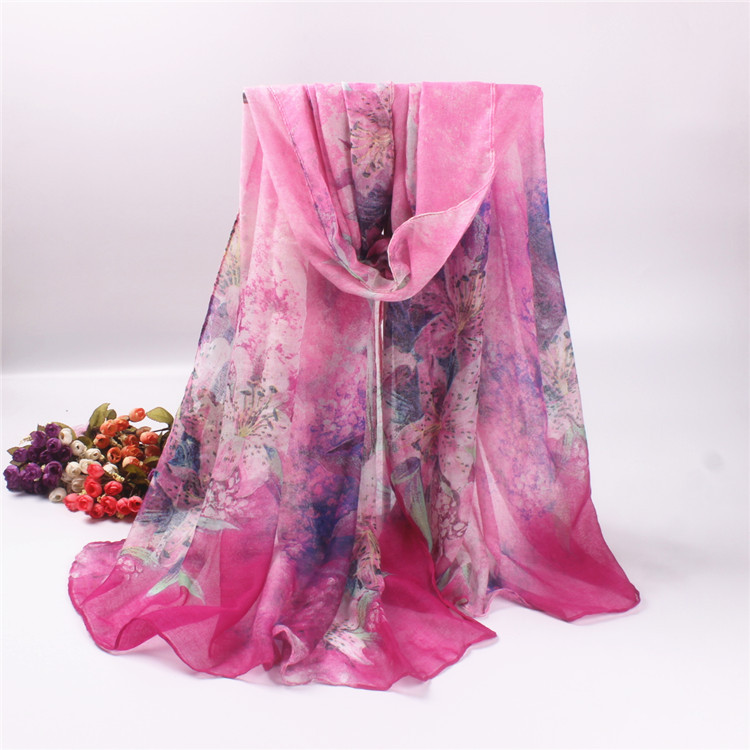 Viscose flower print scarf wholesale