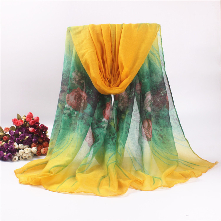 Wholesale viscose flower scarf