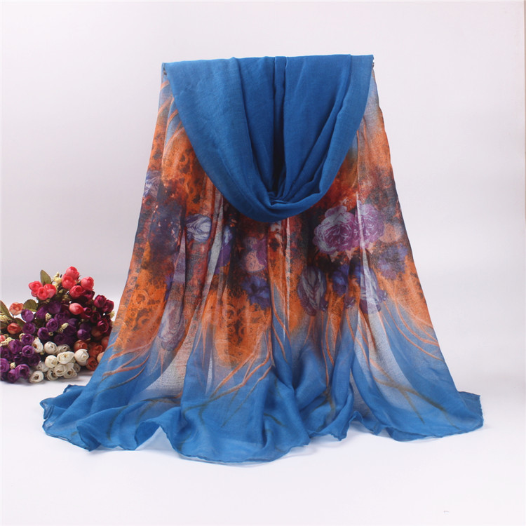 Wholesale viscose flower scarf