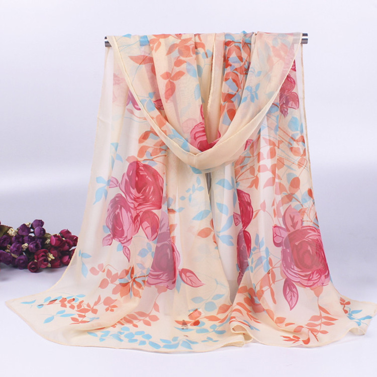 Women polyester chiffon scarf