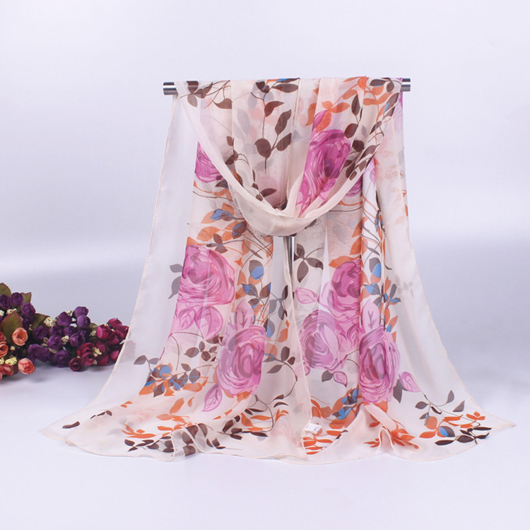 Women polyester chiffon scarf