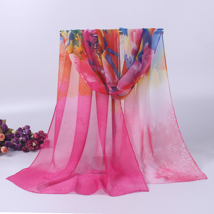 Flower pattern chiffon scarf wholesale