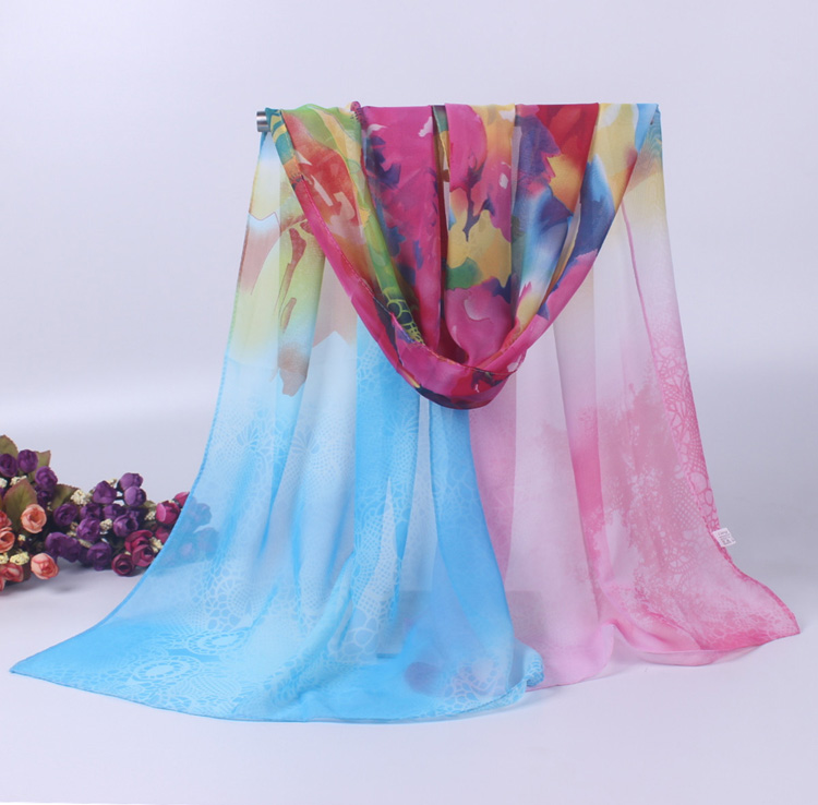 Flower pattern chiffon scarf wholesale