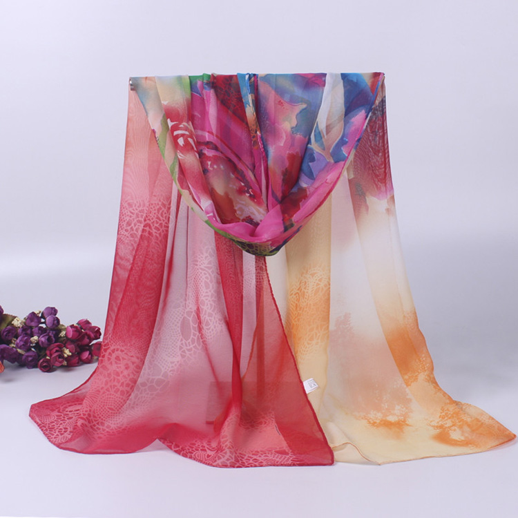 Flower pattern chiffon scarf wholesale