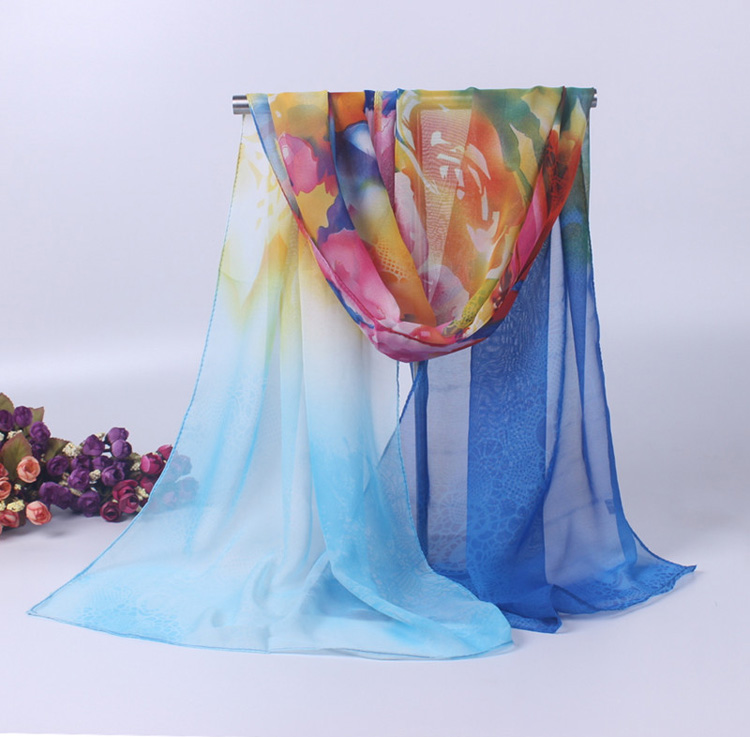 Flower pattern chiffon scarf wholesale