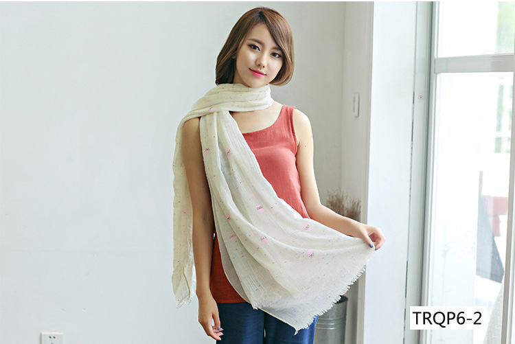 Wholesale silk and cotton scarf