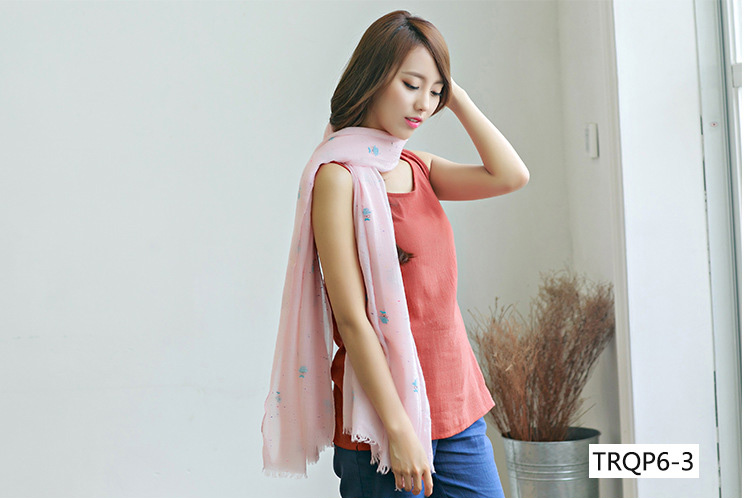 Wholesale silk and cotton scarf