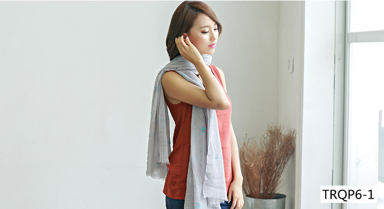 Wholesale silk and cotton scarf