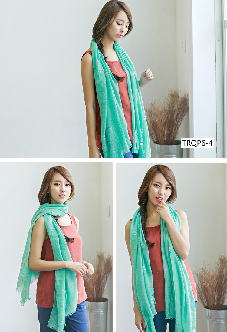 Wholesale silk and cotton scarf