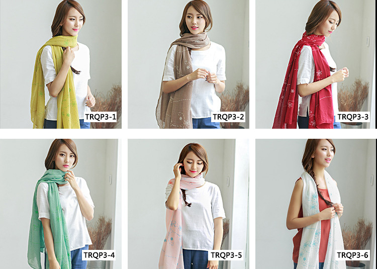 Wholesale silk cotton fabric scarf
