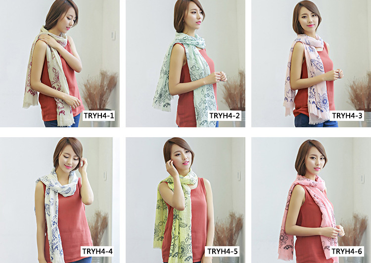 Wholesale cotton silk fabric scarf