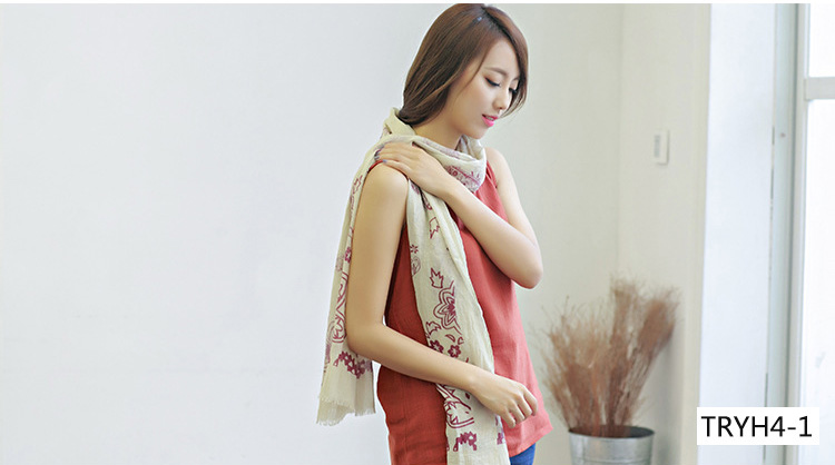 Wholesale cotton silk fabric scarf