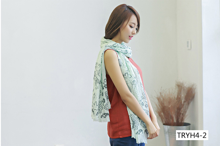 Wholesale cotton silk fabric scarf