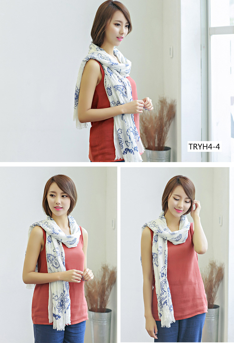 Wholesale cotton silk fabric scarf