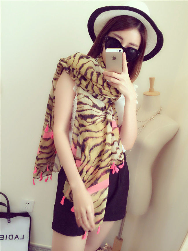 Wholesale animal tiger cotton scarf