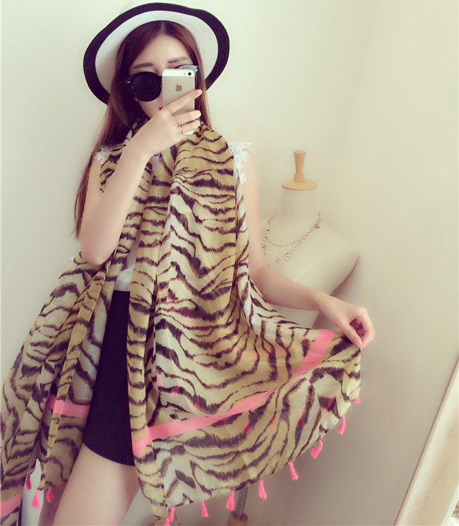Wholesale animal tiger cotton scarf
