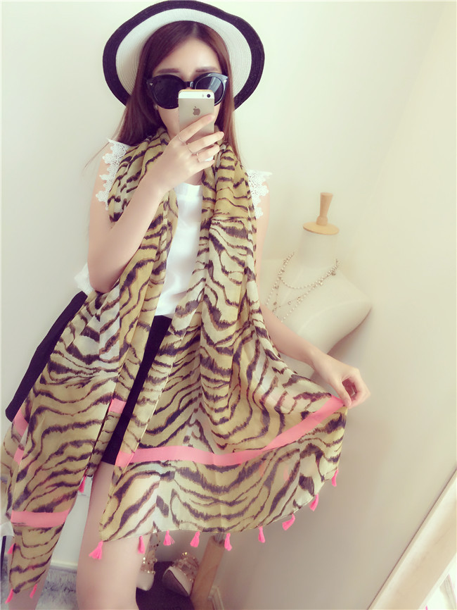 Wholesale animal tiger cotton scarf