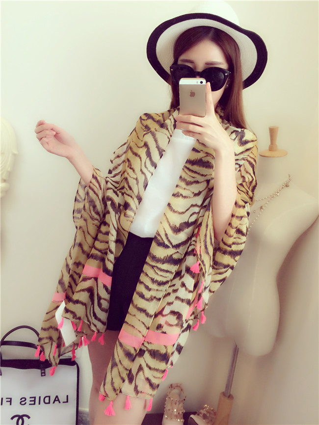 Wholesale animal tiger cotton scarf